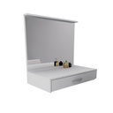 Tocador Maquillador Con Espejo Y Cajon Flotante Blanco