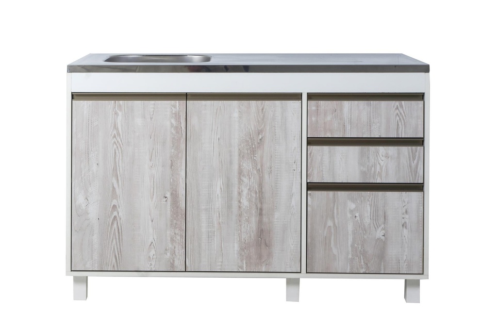 Bajomesada Linea Sorrento Cascina-Arcilla 1200Mm - 2 Puertas - 3 Cajones