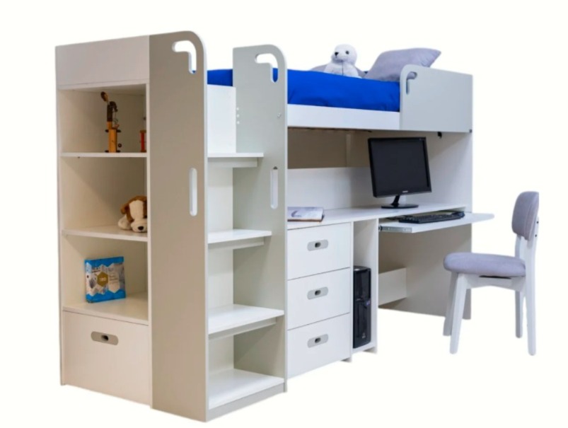 D - Cama Funcional Gio Bco/Gris 2.51 X0.80X 1.55