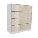 Cajonera 4Cajones 90Cm  Blanco/Helinski