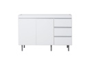 Bajo Mesada Arco 1.20 C/ 2pts 3caj. blanco aluminio
