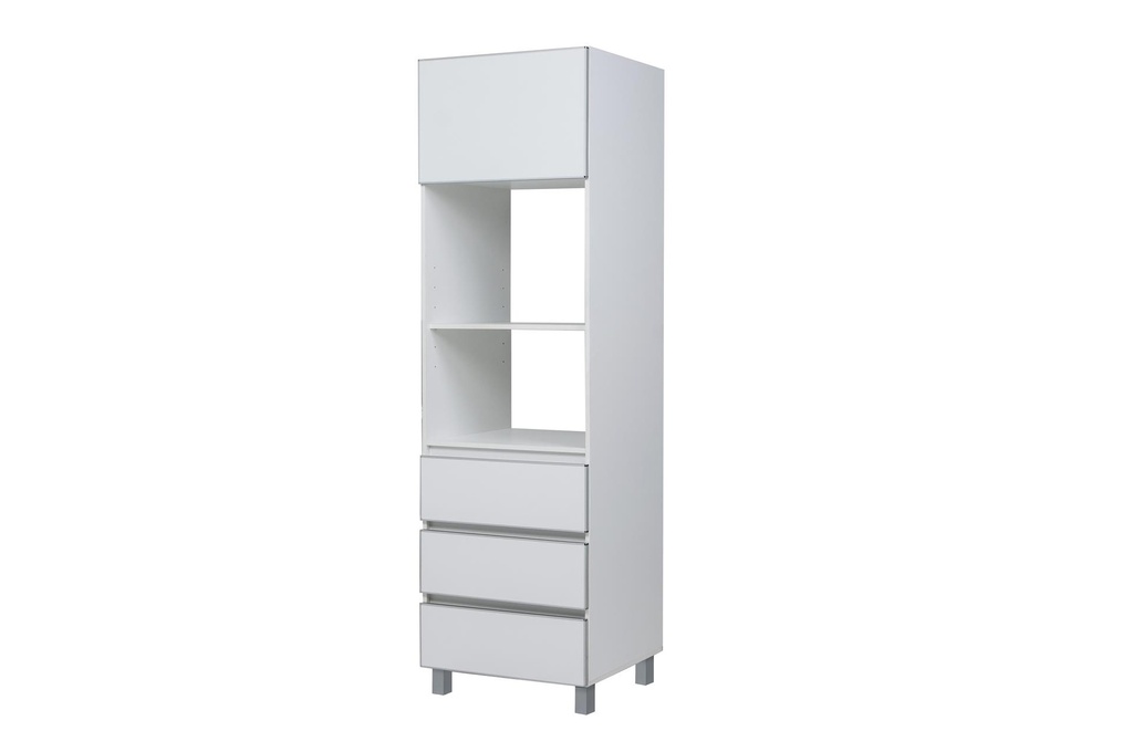 Modulo Multiuso Potenza 0.6 1Puerta 3Cajones blanco aluminio