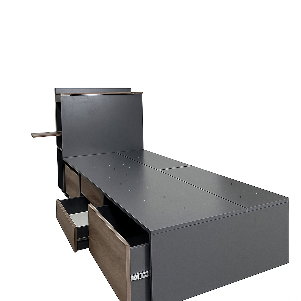 Cama c/cajones 90cm magnus supreme gris scotch