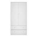 Ropero Placard 2 puertas y 2 cajones 180 x 90 x 44 Blanco