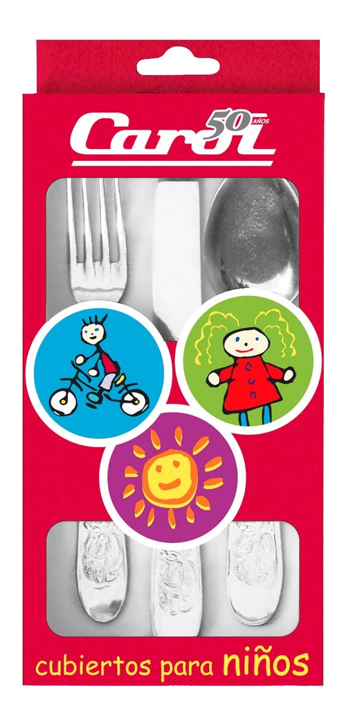 Niño 300 Osito, Cubiertos Acero Inox. Caja X 3