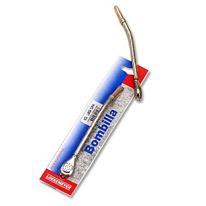 [553D] Bombilla Curva Super Niquelada Larga Curva