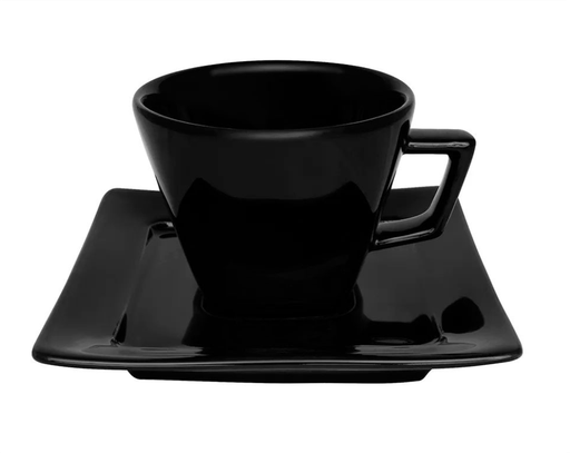 [7891361029761] Taza De Te C/Plato 200 Ml Nara Negro