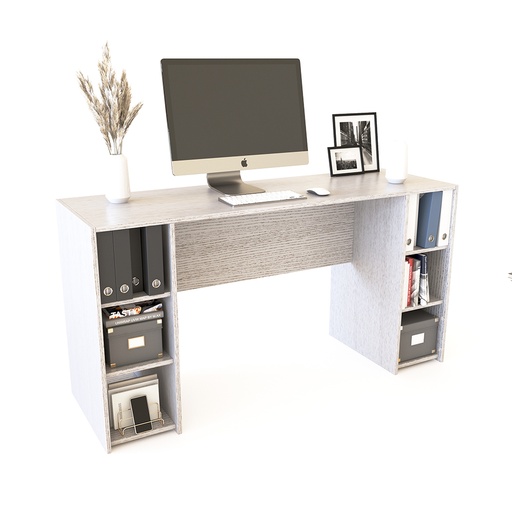 [DL0101GS] &quot;D&quot;- Escritorio de oficina Con Estantes Gris Sombra