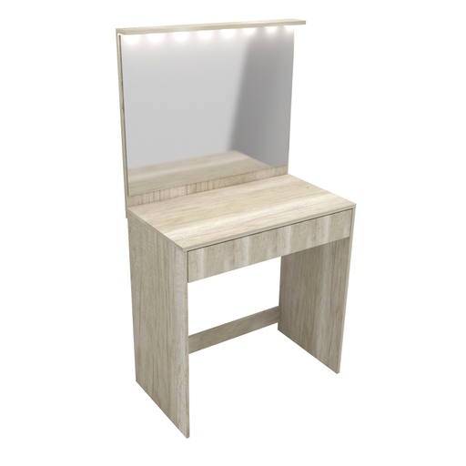 [1429-L-HEL] Tocador Maquillador Con Espejo Cajon Y Luz Led Helsinki