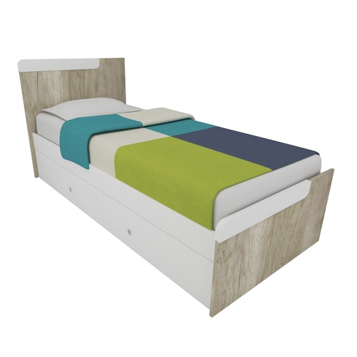 [1701-8 HEL-BLA] Cama 1Plaza Para Colchon 80Cm C/ Carrocama