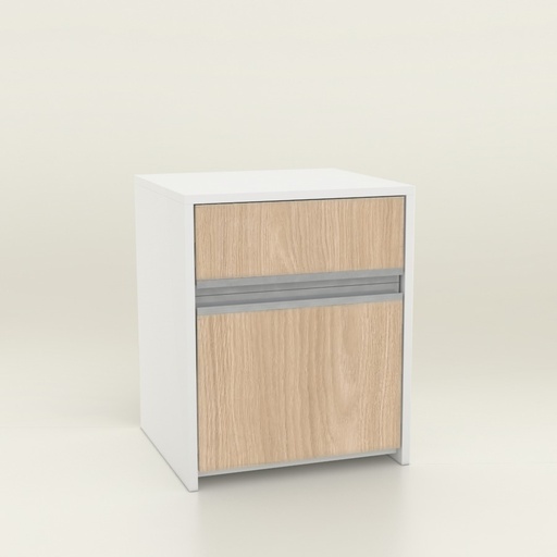 [1000500] Mesa De Luz Teen Caj Y Pta. Blanco/Camelia