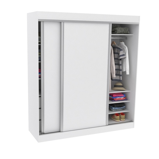 [504-BLA] Placard vestidor 2pts corredizas 180x200cm blanco