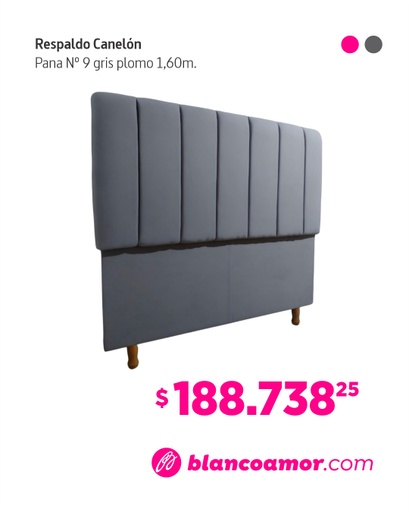 [28959] Respaldo canelon pana n°9 gris plomo medida 1.60