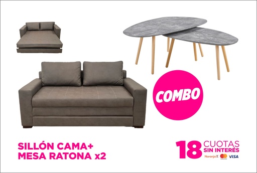 [33758] Combo living sofa Diana + mesa ratona